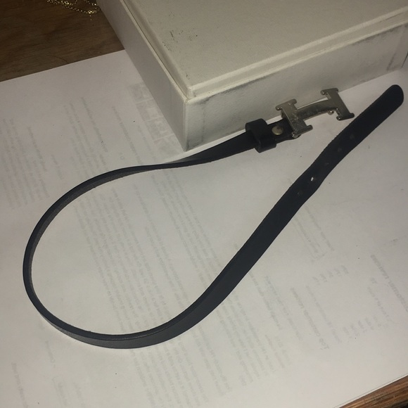 Hermès Wrap Bracelet Unisex black leather/silver H - Picture 4 of 7